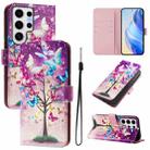 For Samsung Galaxy S24 Ultra 5G Art Colored Drawing Pattern Leather Phone Case(Butterfly branch) - 1