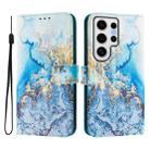 For Samsung Galaxy S24 Ultra 5G Art Colored Drawing Pattern Leather Phone Case(Ocean marble) - 2