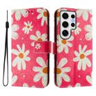 For Samsung Galaxy S24 Ultra 5G Art Colored Drawing Pattern Leather Phone Case(Pink daisy) - 2