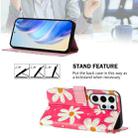 For Samsung Galaxy S24 Ultra 5G Art Colored Drawing Pattern Leather Phone Case(Pink daisy) - 3