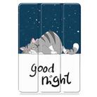 For Xiaomi Pad 7 / 7 Pro Custer Painted 3-Fold Stand Leather Smart Tablet Case(Lazy Cat) - 2