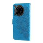 For Tecno Camon 30 4G / 5G Seven-petal Flowers Embossing Leather Phone Case(Blue) - 3