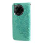 For Tecno Camon 30 4G / 5G Seven-petal Flowers Embossing Leather Phone Case(Green) - 3