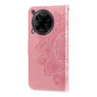 For Tecno Camon 30 4G / 5G Seven-petal Flowers Embossing Leather Phone Case(Rose Gold) - 3