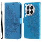 For Tecno Camon 30 Premier Seven-petal Flowers Embossing Leather Phone Case(Blue) - 1