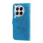 For Tecno Camon 30 Premier Seven-petal Flowers Embossing Leather Phone Case(Blue) - 3