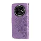 For Tecno Spark 30C Seven-petal Flowers Embossing Leather Phone Case(Light Purple) - 3