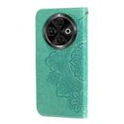 For Tecno Spark 30C Seven-petal Flowers Embossing Leather Phone Case(Green) - 3