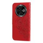 For Tecno Spark 30C Seven-petal Flowers Embossing Leather Phone Case(Red) - 3