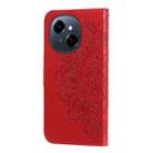 For Tecno Spark Go 1 / Pop 9 / Spark Go 2025 Seven-petal Flowers Embossing Leather Phone Case(Red) - 3