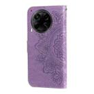 For Tecno Camon 30S / Camon 30S Pro Seven-petal Flowers Embossing Leather Phone Case(Light Purple) - 3