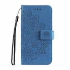 For Tecno Camon 30S / Camon 30S Pro Seven-petal Flowers Embossing Leather Phone Case(Blue) - 2