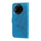 For Tecno Camon 30S / Camon 30S Pro Seven-petal Flowers Embossing Leather Phone Case(Blue) - 3