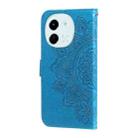 For Tecno Spark 30 5G / Pova 6 Neo 5G Seven-petal Flowers Embossing Leather Phone Case(Blue) - 3