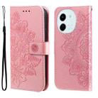 For Tecno Spark 30 5G / Pova 6 Neo 5G Seven-petal Flowers Embossing Leather Phone Case(Rose Gold) - 1