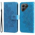 For Tecno Pova 7 5G Seven-petal Flowers Embossing Leather Phone Case(Blue) - 1
