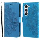 For Tecno Spark 40 Pro  4G Seven-petal Flowers Embossing Leather Phone Case(Blue) - 1