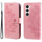 For Tecno Spark 40 Pro  4G Seven-petal Flowers Embossing Leather Phone Case(Rose Gold) - 1