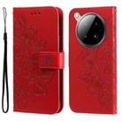 For Infinix Zero 40 4G / 5G Seven-petal Flowers Embossing Leather Phone Case(Red) - 1