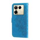 For Infinix Note 40 Pro 4G / 5G / Note 40 Pro+ Seven-petal Flowers Embossing Leather Phone Case(Blue) - 3