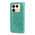 For Infinix Note 40 Pro 4G / 5G / Note 40 Pro+ Seven-petal Flowers Embossing Leather Phone Case(Green) - 3