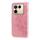 For Infinix Note 40 Pro 4G / 5G / Note 40 Pro+ Seven-petal Flowers Embossing Leather Phone Case(Rose Gold) - 3