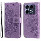 For Infinix Note 40 4G Seven-petal Flowers Embossing Leather Phone Case(Light Purple) - 1