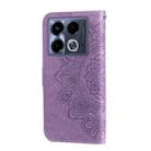 For Infinix Note 40 4G Seven-petal Flowers Embossing Leather Phone Case(Light Purple) - 3