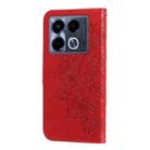 For Infinix Note 40 4G Seven-petal Flowers Embossing Leather Phone Case(Red) - 3