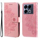 For Infinix Note 40 4G Seven-petal Flowers Embossing Leather Phone Case(Rose Gold) - 1