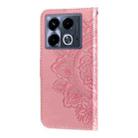 For Infinix Note 40 4G Seven-petal Flowers Embossing Leather Phone Case(Rose Gold) - 3