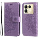 For Infinix Note 40 5G Seven-petal Flowers Embossing Leather Phone Case(Light Purple) - 1