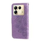 For Infinix Note 40 5G Seven-petal Flowers Embossing Leather Phone Case(Light Purple) - 3