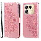 For Infinix Note 40 5G Seven-petal Flowers Embossing Leather Phone Case(Rose Gold) - 1