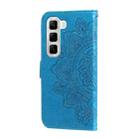 For Infinix Hot 50 4G Seven-petal Flowers Embossing Leather Phone Case(Blue) - 3