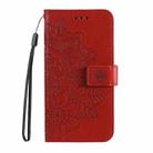 For Infinix Hot 50 4G Seven-petal Flowers Embossing Leather Phone Case(Red) - 2