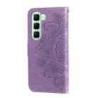 For Infinix Hot 50 5G Seven-petal Flowers Embossing Leather Phone Case(Light Purple) - 3