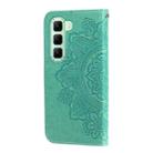 For Infinix Hot 50 5G Seven-petal Flowers Embossing Leather Phone Case(Green) - 3