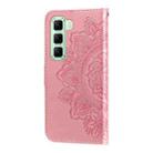 For Infinix Hot 50 5G Seven-petal Flowers Embossing Leather Phone Case(Rose Gold) - 3