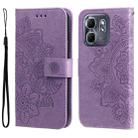 For Infinix Hot 50i / Smart 9 Seven-petal Flowers Embossing Leather Phone Case(Light Purple) - 1