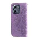 For Infinix Hot 50i / Smart 9 Seven-petal Flowers Embossing Leather Phone Case(Light Purple) - 3