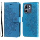 For Infinix Hot 50i / Smart 9 Seven-petal Flowers Embossing Leather Phone Case(Blue) - 1