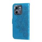 For Infinix Hot 50i / Smart 9 Seven-petal Flowers Embossing Leather Phone Case(Blue) - 3