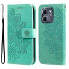 For Infinix Hot 50i / Smart 9 Seven-petal Flowers Embossing Leather Phone Case(Green) - 1