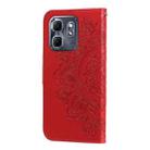 For Infinix Hot 50i / Smart 9 Seven-petal Flowers Embossing Leather Phone Case(Red) - 3