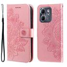 For Infinix Hot 50i / Smart 9 Seven-petal Flowers Embossing Leather Phone Case(Rose Gold) - 1