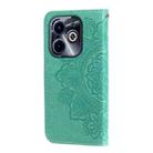 For Infinix Hot 40i Seven-petal Flowers Embossing Leather Phone Case(Green) - 3