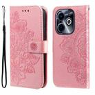 For Infinix Hot 40i Seven-petal Flowers Embossing Leather Phone Case(Rose Gold) - 1