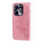 For Infinix Hot 40i Seven-petal Flowers Embossing Leather Phone Case(Rose Gold) - 3