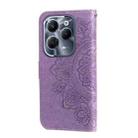 For Infinix Hot 40 / Hot 40 Pro Seven-petal Flowers Embossing Leather Phone Case(Light Purple) - 3